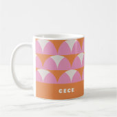 Mug Moderne rose orange géométrique rétro personnalisé (Gauche)