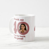 Mug Moderne Rose Poussiéreuse Fabuleuse 40e Anniversai (Devant gauche)