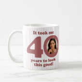 Mug Moderne Rose Poussiéreuse Fabuleuse 40e Anniversai (Gauche)