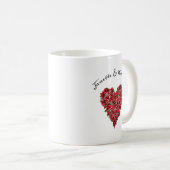 Mug Moderne Roses rouges Coeur Personnalisé (Devant droit)