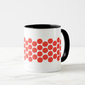 Mug Moderne Rouge et Noir Gras Points (Devant droit)