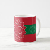 Mug Moderne Rouge, Vert et Blanc Vacances Poinsettia (Devant droit)