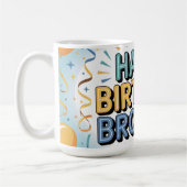 Mug Moderne sarcelle et jaune "JOYEUX ANNIVERSAIRE FRÈ (Gauche)
