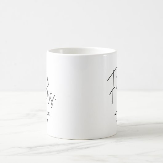 Mug Moderne Script à la main Futur Mme Fiançailles Don (Centre)