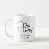 Mug Moderne Script à la main Futur Mme Fiançailles Don (Gauche)
