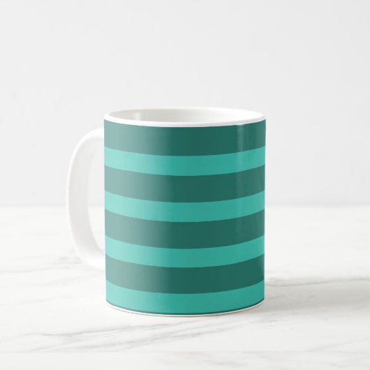 Mug Moderne Simple 2 Tone Stripe Géométrique Forêt Ver (Devant gauche)