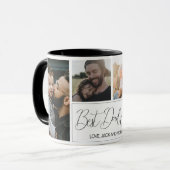 Mug Moderne Simple 4 Photo Meilleur Père Jamais (Devant gauche)