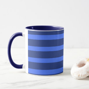 Mug Moderne simple bande à deux tons géométrique bleu