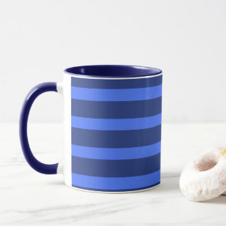 Mug Moderne simple bande à deux tons géométrique bleu 