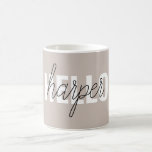 Mug Moderne Simple Brown Bonjour Et Vous Nom<br><div class="desc">Moderne Simple Brown Bonjour Et Vous Nom</div>