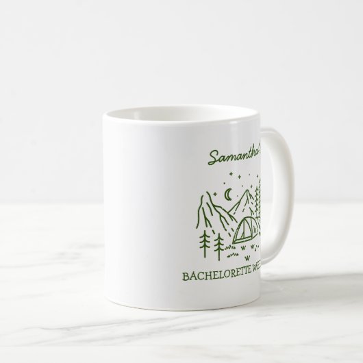 Mug Moderne Simple Camping Bachelorette Party Nature (Devant droit)