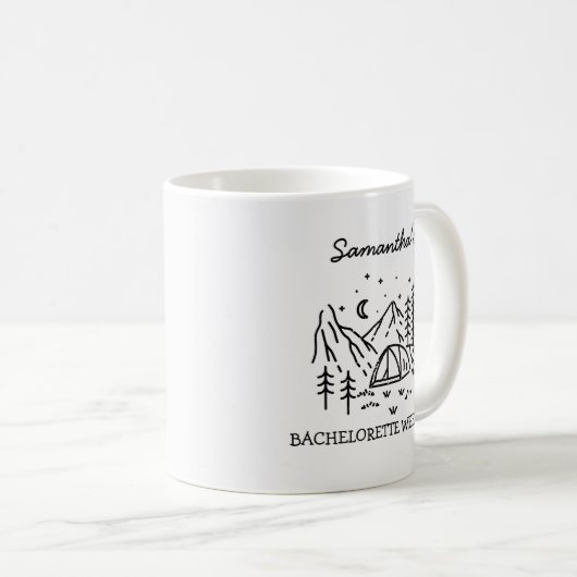 Mug Moderne Simple Camping Bachelorette Party Nature (Devant droit)