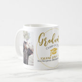 Mug Moderne Simple élégant Graduation or Casquette Scr (Devant gauche)