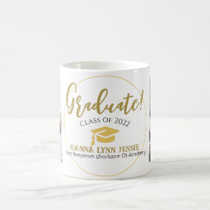 Mug Moderne Simple élégant Graduation or Casquette Scr