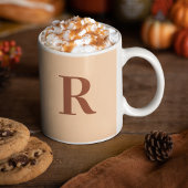Mug Moderne Simple Monogramme Terracotta Beige