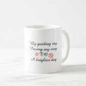 Mug moderne simple noir et blanc heureux jour mère (Devant droit)
