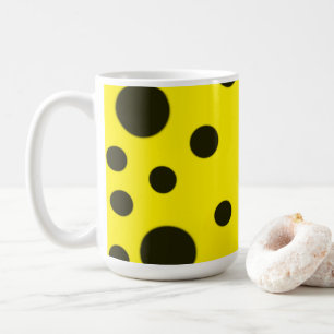 Mug Moderne Simple Noir pois motif jaune point