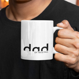 Mug Moderne Simple Papa avec Enfants Noms