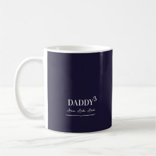Mug Moderne Simple Papa Cubed Typographie Noms des enf
