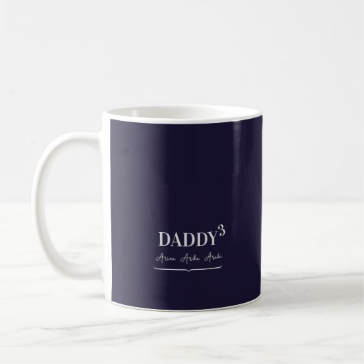Mug Moderne Simple Papa Cubed Typographie Noms des enf (Gauche)
