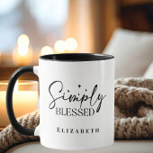 Mug Moderne Simplement Bénis Noir & Blanc Chrétien