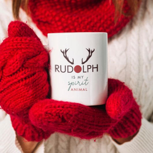Mug Moderne Stylish Fun Rudolph est mon Esprit Animal