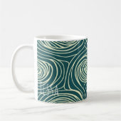 Mug Moderne Tourbillon de grain de bois sarcelle ondul (Gauche)