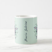 Mug Moderne turquoise rose floral Mandala Doodles Phot (Centre)