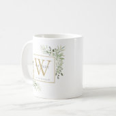 Mug Moderne Verdure Chic Or Monogramme (Devant gauche)