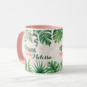 Mug Moderne Vert Botanique Feuille Plante Maman (Devant gauche)
