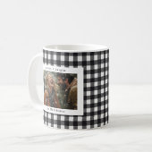 Mug Moderne Vichy Rustique Monogramme Photo Noël (Devant gauche)