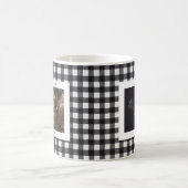 Mug Moderne Vichy Rustique Monogramme Photo Noël (Centre)