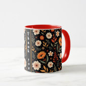 Mug Moderne Vintage belle collection florale (Devant droit)