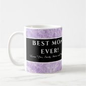 Mug Moderne Violet "Meilleure maman" Fête des mères  (Gauche)