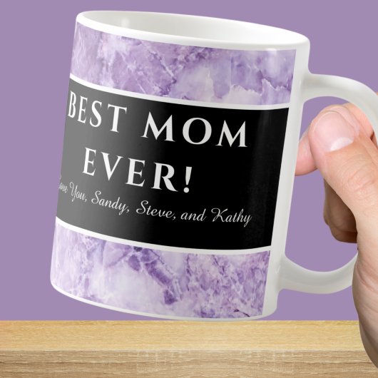 Mug Moderne violet "Meilleure maman jamais" Mère Appré