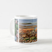Mug Modernes Beach Greens et Sandy Browns Paysage mari (Devant gauche)