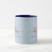 Mug Modert Mocha Mousse Monogram Dusty Blue (Centre)