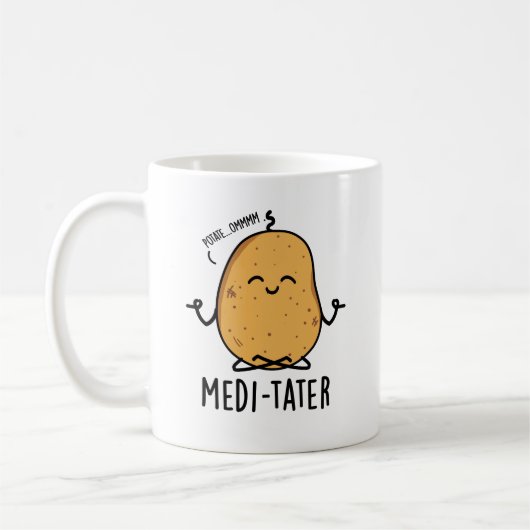 Mug Modi-tater drôle Méditer Pun de pomme de terre (Gauche)