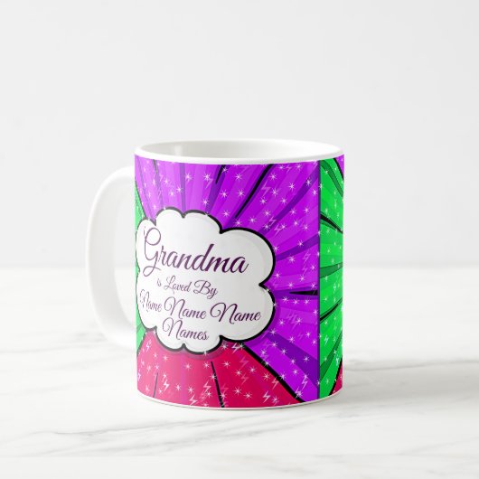 Mug Modifier Ajouter Des Noms Grand-Mère Est Aimée Par (Devant gauche)