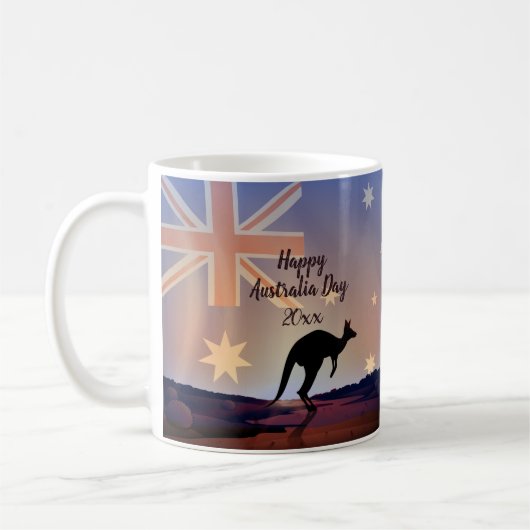 Mug Modifier le drapeau texte Kangaroo Australia Day (Gauche)