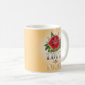 Mug Modifier le nom Ajouter du texte Rose rouge Tattoo (Devant droit)