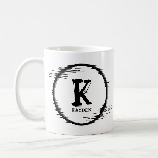 Mug Modifier le nom d'ajout initial Cercle déformé I J (Gauche)