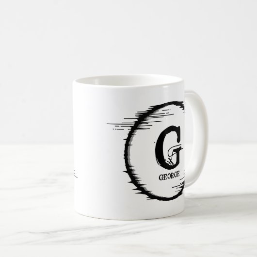 Mug Modifier le nom d'ajout initial Cercle dérangé E F (Devant droit)