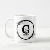 Mug Modifier le nom d'ajout initial Cercle dérangé E F (Gauche)