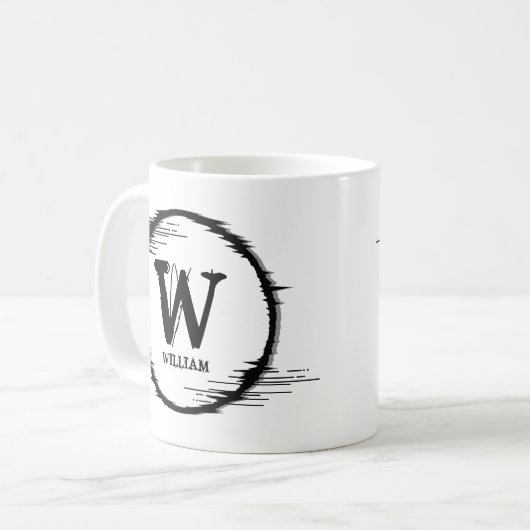 Mug Modifier le nom d'ajout initial Cercle dérangé U V (Devant gauche)