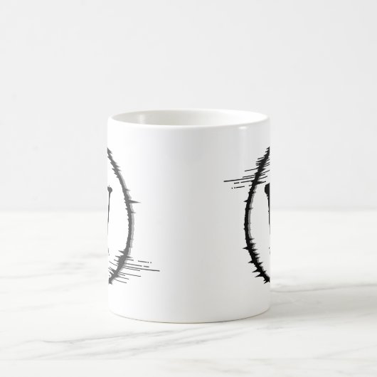 Mug Modifier le nom d'ajout initial Cercle dérangé U V (Centre)