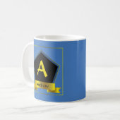 Mug Modifier le nom d'ajout initial, ruban bouclier - (Devant gauche)