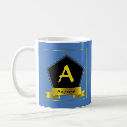 Mug Modifier le nom d'ajout initial, ruban bouclier - (Gauche)