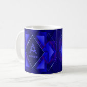 Mug Modifier le nom de l'ajout initial, bleu géométriq (Devant gauche)