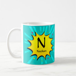 Mug Modifier le nom de l'ajout initial, Pop Art - M N 